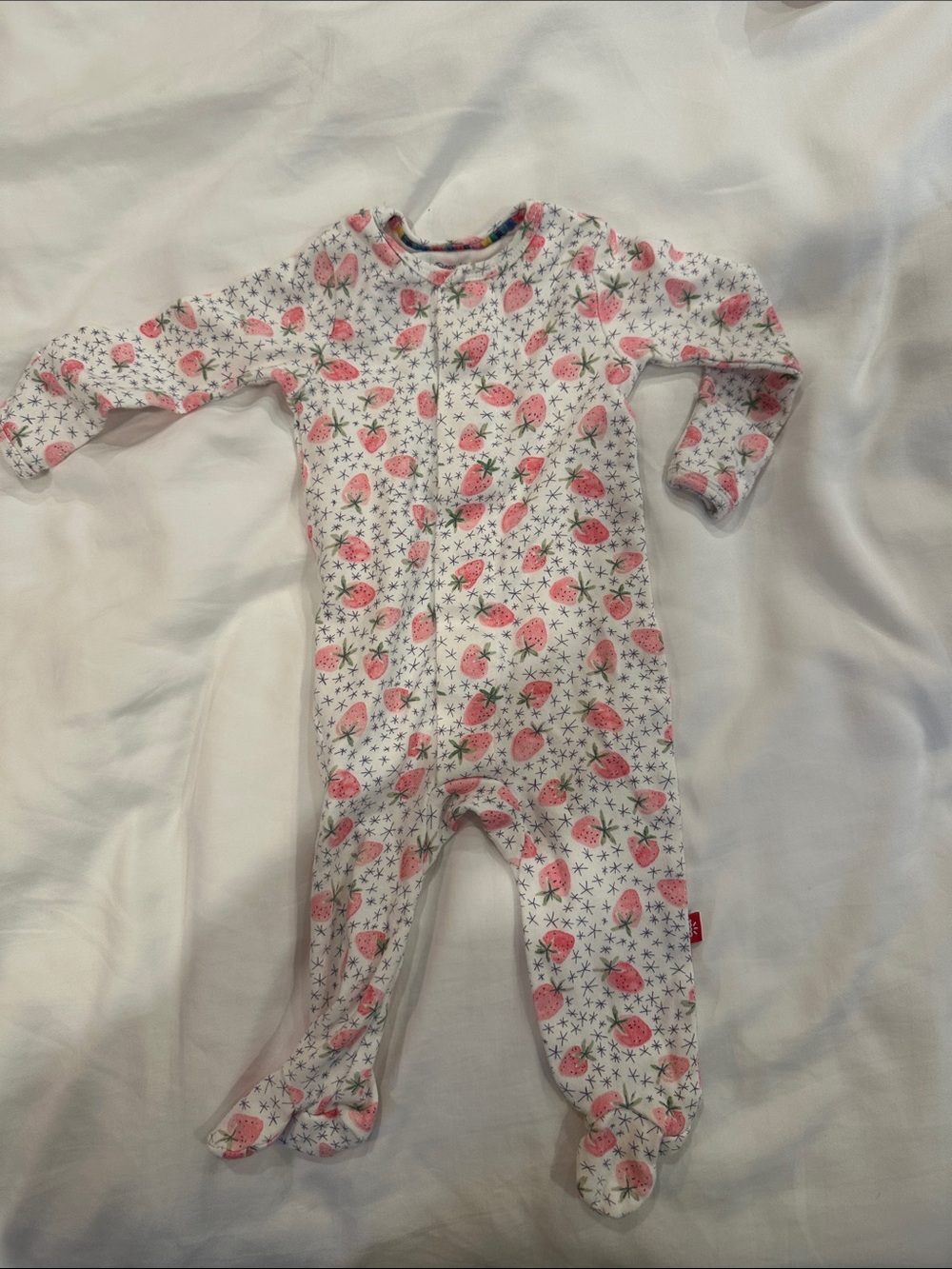 Magnetic me Baby Floral Strawberry Print Footed One-Piece